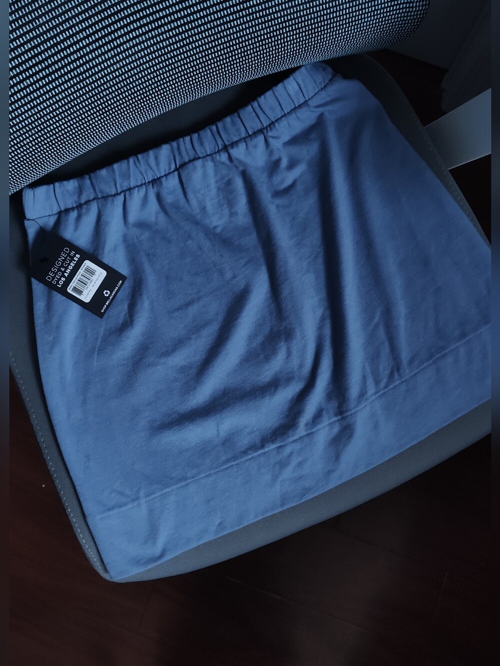 NWT Bella Canvas Elastic Waist Short Mini Blue Purple Women's Skirt Size M